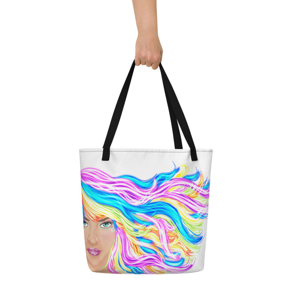 Neon Locks Beach Bag