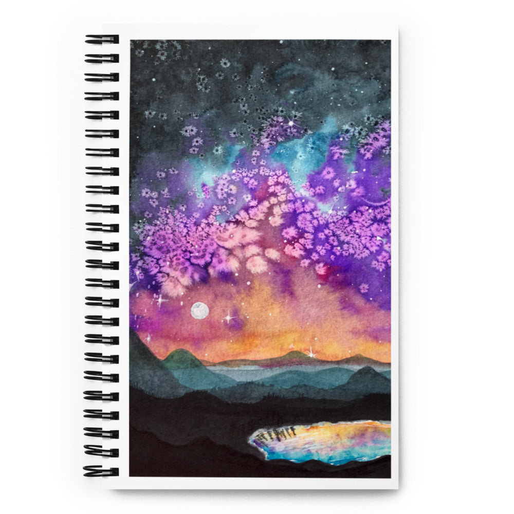 Galaxy Mountain - Spiral dot notebook