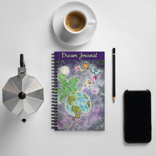 Load image into Gallery viewer, Dream Journal with Space Monstera Artwork- Spiral notebook
